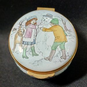Crummles Enamel Trinket Box Harrods Christmas Snowman